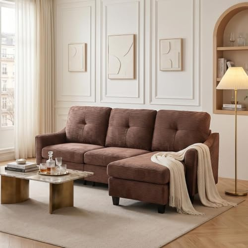JIEXI 3+1-Sitzer-Sofa mit Ottomane, frei kombinierbar, Wohnzimmersofa, atmungsaktiv, hochresilienter Schaumstoff & strapazierfähiger Stoff, hohe Belastbarkeit 230 kg, Sofa für Wohnzimmer, Schlafzimmer