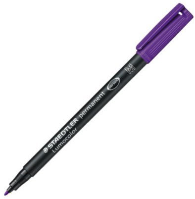 Staedtler - Confezione risparmio da 10 penne a sfera Lumocolor per proiezione overhead e quasi tutte le superfici in spessore del tratto S/F/M/B permanente o non permanente (viola, M permanente 317)