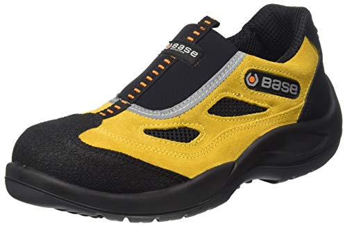 BASE Protection Four Holes S1P SRC Zapato de Seguridad, Talla: 43, Color: Negro/Amarillo, B0475BKY43