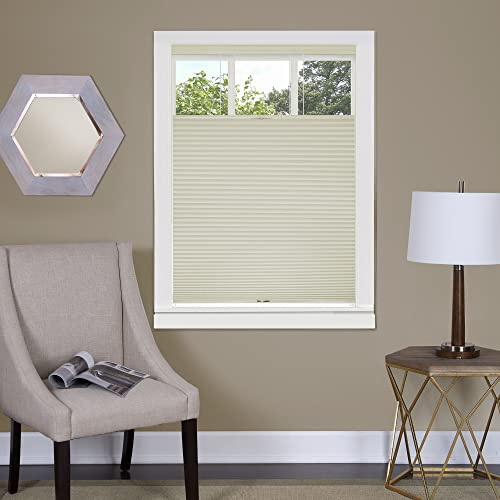 Cordless Cellular Pleated Shades, 23 x 64 in, Alabaster, Light Filtering