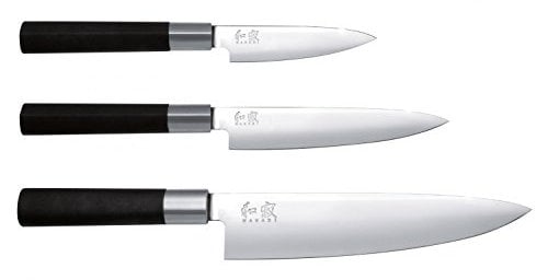Kai Wasabi - Set di 3 coltelli da cucina, coltello da cuoco da 20 cm, coltello multiuso da 15 cm, coltello generico da 10 cm