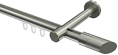 Interdeco Innenlauf Gardinenstange Edelstahl-Optik 20 mm Ø Prestige Verano, 440 cm