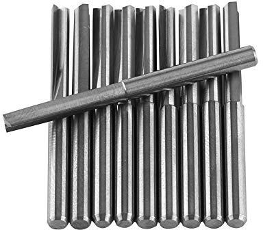 10 pièces 3,175 mm carbure de tungstène Fraise CNC Fraise de coupe double Flûte droite Rotary Rotars Set