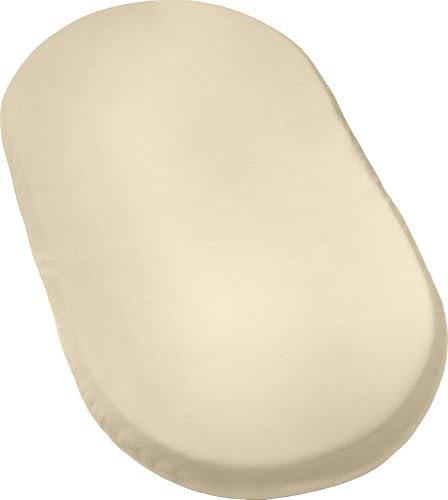 REDBEST Jersey- Stretch Baby- Spannbettlaken San Francisco 100% Baumwolle, Natur Größe 40x70 cm oval - weiche Qualität, bügelfrei, Rundumgummi, bis 6 cm Höhe