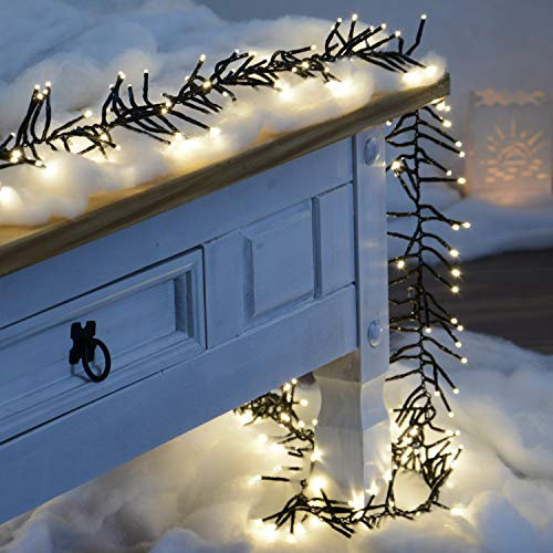 LED Lichterkette warmweiß mit 8 Programmen LEDs für Innen und Außen Büschellichterkette (768LED - 5m)
