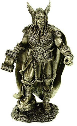 Joh. Vogler GmbH Figur Thor Donnergott mit Hammer 24 cm Nordische Mythologie Odin