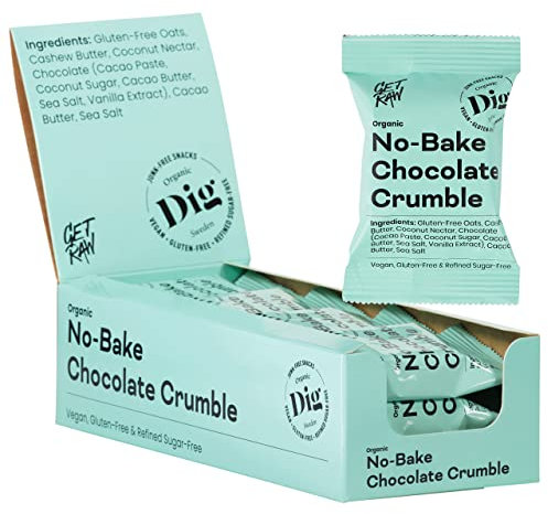 Dig Bio-Streuselkuchen Schoko – No-Bake Riegel mit Schokolade, Vegan & Glutenfrei, 12 x 35g