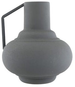 Bloomingville 15,2 cm H strukturierte Metallvase mit Griff Vase, Metall, Salbei