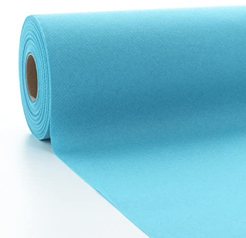 Mank Airlaid Tischdeckenrolle | Tischdecken-Rolle stoffähnlich | Einmal-Tischdecke für Hochzeiten und Events | (Sky, 120 cm x 40 m)