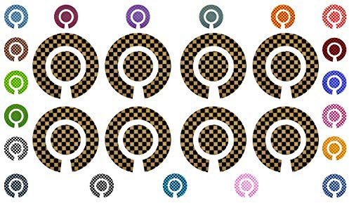 Acclaim Lawn Bowls Identification Stickers Markers 2 Full Sets of 4 Self Adhesive Small Check (Black/Gold)