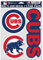 MLB Chicago Cubs Aufkleber, Mehrzweck-Fächer, 3er-Pack, Team-Farben, Einheitsgröße