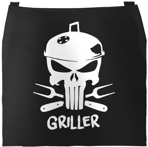 MoonWorks® Grill-Schürze für Männer Griller/eigener Name personalisierbar Parodie Satire Film Serie Baumwoll-Schürze schwarz unisize