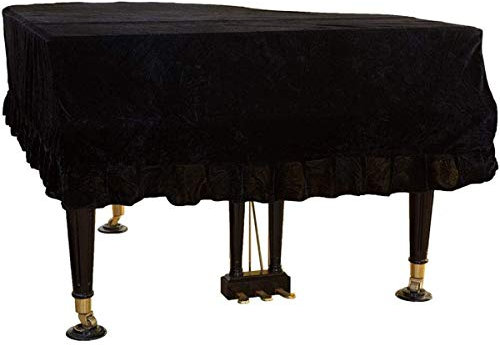 Pevfeciy Klavierabdeckung Grand Piano Abdeckung, Staubdicht Dekoriert Cover, Schwarz, 190~200cm