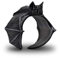 BlackAmazement Ring Größenverstellbar Uni Größe Fledermaus Bat Gothic Silber Schwarz Damen Herren (Schwarz)