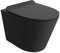 domino LAVITA Wand-WC Galve Black | WC Sitz | Hänge Toilette | Toilettendeckel mit Absenkautomatik & Metallscharniere | Toiletten Spülrandlos Hängend | Toilettenbecken | 355x510x385 mm | Schwarz