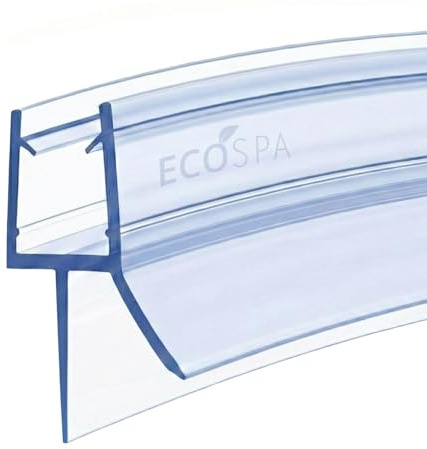 ECOSPA PRE Curved Shower Door Seal Strip for 4-6mm Glass Screens or Door - Perfect Shower Screen Seal Replacement with Adjustable Length (Curved) (Seals Gap up to 15mm)