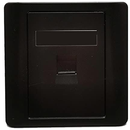 CHJIENJUJIDZ 1 PORT CAT7 RJ45 Panneau mural Cat.7 Douille d'interface LAN pour la prise réseau 10G-Black