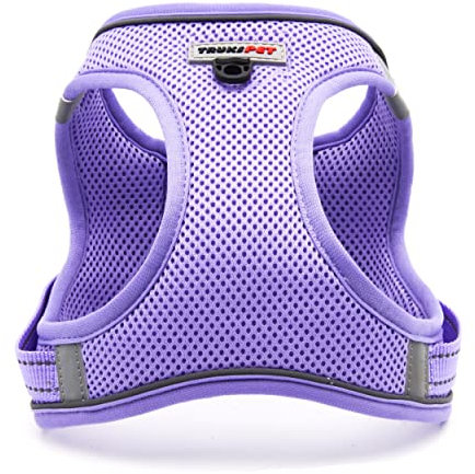 TRUKSPET Hundegeschirr, Step in no Pull Hundegeschirr, verstellbar, reflektierend, gepolstert, Netzstoff, Hundeweste für extra kleine/kleine, mittelgroße Hunde und Katzen, lila, XS