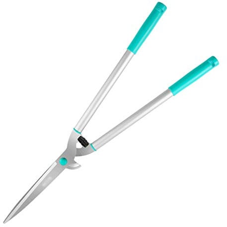 Heckenschere mit Doppelkopf-Design kann beim Beschneiden helfen, Manuelle Heckenschere mit Stahlgriffen zum Trimmen von Rändern, Buchsbaum und hohen Büschen, PVC-Heckenschere mit rutschfeste