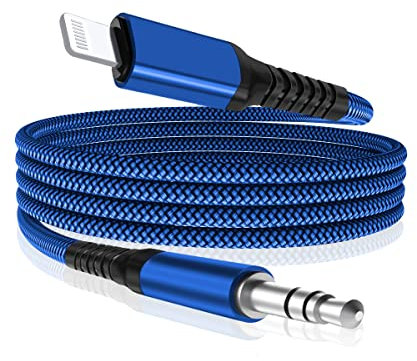 BASESAILOR Lightning to 3.5mm Aux Cord 1.2M,1/8 Inch Headphone Jack Adapter,Auxiliary Audio Cable for iPhone 11 12 13 14 Mini Pro Max,7 8 Plus SE 3 2022,XR XS,X,Speaker,Car Stereo