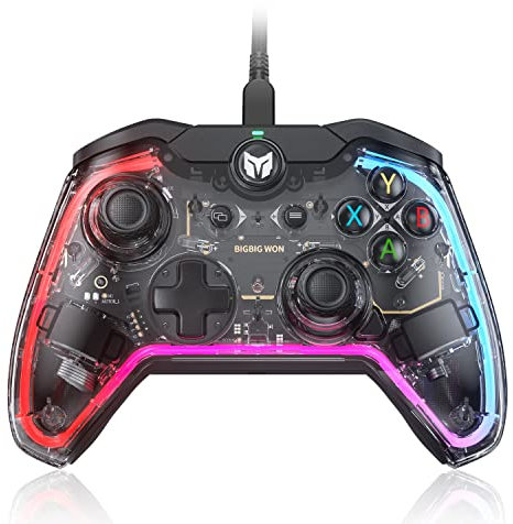 BIGBIG WON Switch Controllers, Wired Pro Controller for Nintendo Switch/Switch OLED/Lite & PC Windows 10/11, PC Gaming Controller Gamepad Joystick With Dual-Vibration, 6-Axis Gyro, Turbo Function