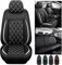 Sitzbezüge Auto Leder Autositzbezüge Universal Set für Opel Crossland/Grandland X/Insignia/Insignia Country Tourer/Insignia ecoFLEX/Zafira schwarz weiß , Kissen 5-Sitz Vorne Hinten Sitz Protektoren Ru
