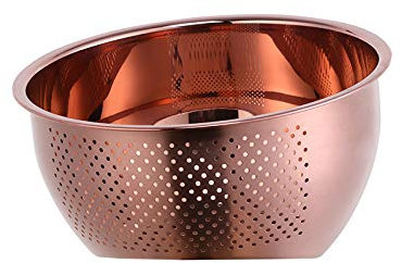 HUFFA 1 pièces passoire Panier Riz Acier Inoxydable Filtre à Laver Or Rose passoire coloré Panier Tamis égouttoir Cuisine Gadget (Color : Rose Gold)