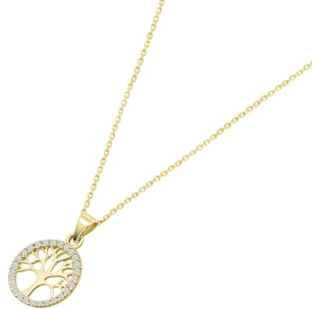 Time RoaD Damenhalskette Gold 9K original | Feine Verarbeitung HIN00167/45, Damenhalsketten, Geburtstagsgeschenk, Jahrestag, Valentinstag, Muttertag und mehr