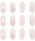 OLYCRAFT 12 pietre naturali di quarzo rosa con foro da 1,5 mm, bacchetta di cristallo di quarzo esagonale, cristallo di quarzo rosa, doppia terminazione, cristalli di quarzo per fai da te, collane,