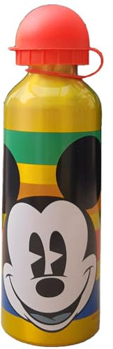 CARTOON Aluminium Trinkflasche Mickey Disney Mickey Mouse Trinkflasche mit Schnuller für Kinder 500ml rot