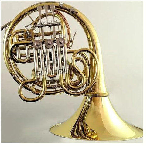 Professionelle Waldhorn Doppeltes Waldhorn Aus Messing Mit Goldlack, Bb/F-Ton, 4 Klappen, Koffer Und Zubehör