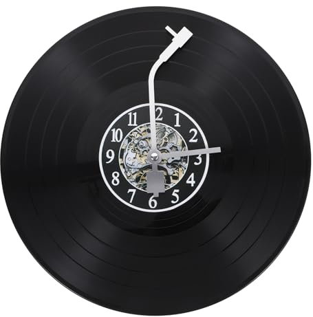 LIFKOME Kreative Schallplatten-wanduhr Büro-schlafzimmeruhr Herrenuhren Kaffeebar-wanduhr Dekorative Hängeuhr Vinyl-schallplatten-wanduhr Uhr Für Die Wand Dekorative Uhr Plastik Haushalt