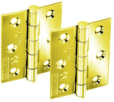 Brass Door Hinges Pair 3 x 2.5 Inches / 75mm x 65mm