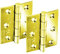 Brass Door Hinges Pair 3 x 2.5 Inches / 75mm x 65mm