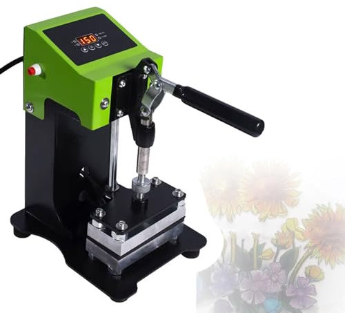 Pressa di Calore Idraulica Manuale, Mini Macchina per Colofonia a Doppio Riscaldamento Fai-da-Te, Macchina per Estrazione da 2,4x4,7 Pollici, Scatola di Controllo Digitale della Temperatura a Basso