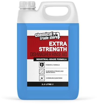 Chemical Trade Store - Dishwasher Rinse Aid - Original - 2.5 Litre - Professional Rinse Aid for Industrial Dishwashers Quick Drying Streak-Free Finish on Glassware Plates & Cutlery