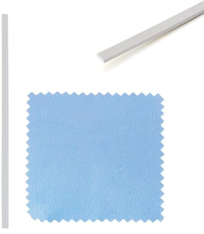 Cheriswelry 1 alambre plano de plata de ley 925 flexible para manualidades con 1 paño de pulido para hacer anillos, joyas, 100 x 3 x 1 mm