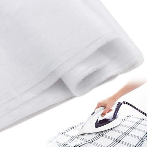 2 Meters White Non-Woven Fusible Iron On Premium Interfacing Fabric 100cm Wild Washable Lightweight Garment Interfacing Non-Woven Adhesive Lining Double Dot Paper Lining Washable Ironing Lining