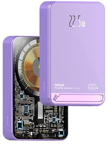 PULSE® Batterie Externe sans Fil Magnétique 10 000 mAh - Recharge Rapide pour iPhone et Samsung - Compatible MagSafe, Induction - Écran LED - Design Compact et Léger