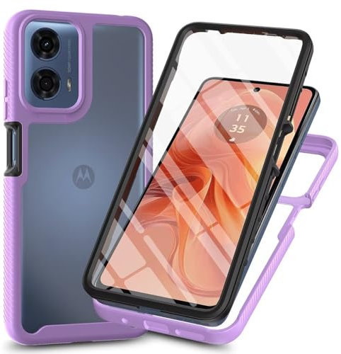 Funda para Motorola Moto E14 / G24 / G04 funda y cristal blindado con protector de pantalla integrado a prueba de golpes funda protectora 360 grados protección completa TPU silicona Case para Motorola