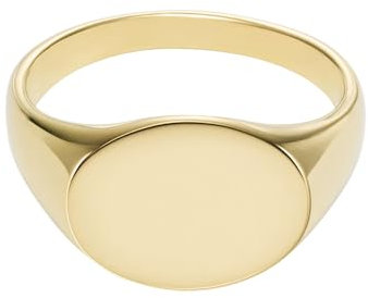 Fossil Unisex-Schmuck Gold Edelstahl Ring JF0477371011, Edelstahl, Kein Edelstein