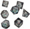 Flüssigkern-Würfel, scharfkantiges Harz-Würfel-Set, polyedrisches Würfel-Set, 7-teiliges Rollenspiel-Harz-Polygon-Würfel-Set, Tisch-Partygeschenke, mehrseitiges Würfel-Set für Partys, Familienabende,