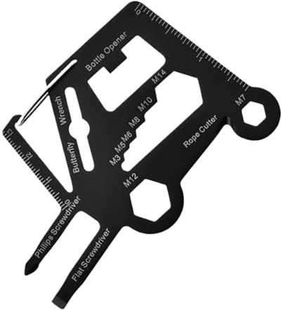 Tarjeta de supervivencia – Tarjeta de supervivencia de metal, billetera, multiherramientas de supervivencia | Cartera multiusos de acero inoxidable abridor de cerveza multiusos, tarjeta portátil de