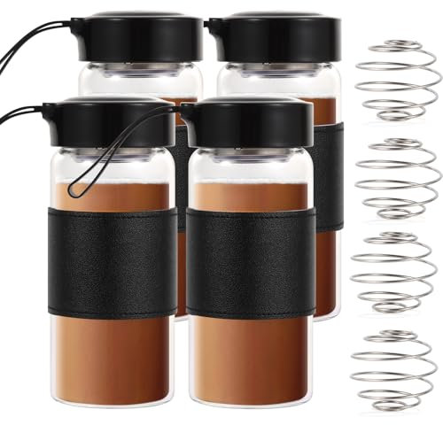 Kleine Glas-Shaker-Flasche für Fitness- und Protein-Shakes, 473 ml, Schwarz