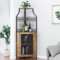 Regalen Eck-Weinschrank mit abnehmbarem Weinregal, Bauernhaus-Weinschrank mit Glashalter und Netztür, Likör-Kaffee-Barschrank mit verstellbaren Regalen
