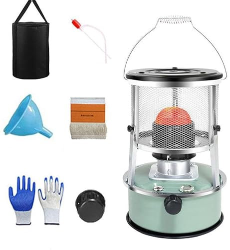 Tragbare Petroleumheizung mit Löschautomatik – Umweltfreundlicher, stromloser Heiz- und Kochgelegenheit – 6,0 Liter Tankinhalt für bis zu 18 Stunden Brenndauer – Ideal für Notheizung und Camping,blue