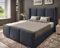 MOORCROFT BEDS Ottoman Bed Wing Panel Plush Velvet Bed Frame (Steel, 5FT King Frame With Storage)