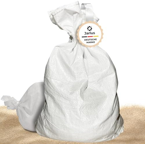 Jarlus Sandsäcke - Premium Sandsack 40x60cm leer mit Zugband zum Befüllen - Hochwasserschutz Beschwerung Wassersperre extrem stabil und witterungsbeständig (50 Stück)