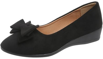 Genérico Zapatilla Lona 𝗕lanca Mujer Autumn Large Size Round Toe Slip On Casual Shoes Deportivas Mujer Impermeables (Black, 37)