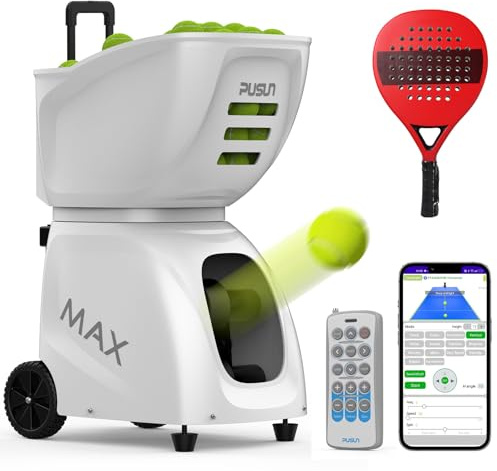 fessional Padel Ball Machine - Tragbarer automatischer Ballwerfer mit intelligenter App-Steuerung | Perfekt für Solo-Training, Vereinstraining und professionelles Coaching | Premium-Padel-Au